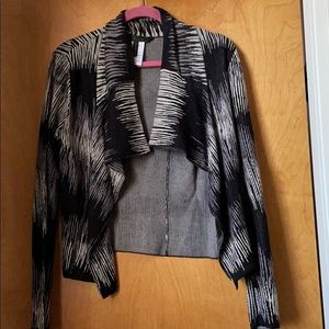 Dressy black cardigan with stripe print